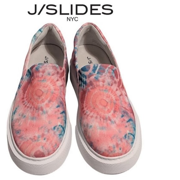 J-Slides Shoes - J-Slides Dusty Women's Pink & Blue Tie-Dye  Slip-on Sneaker Size 8.5 New w/o Box